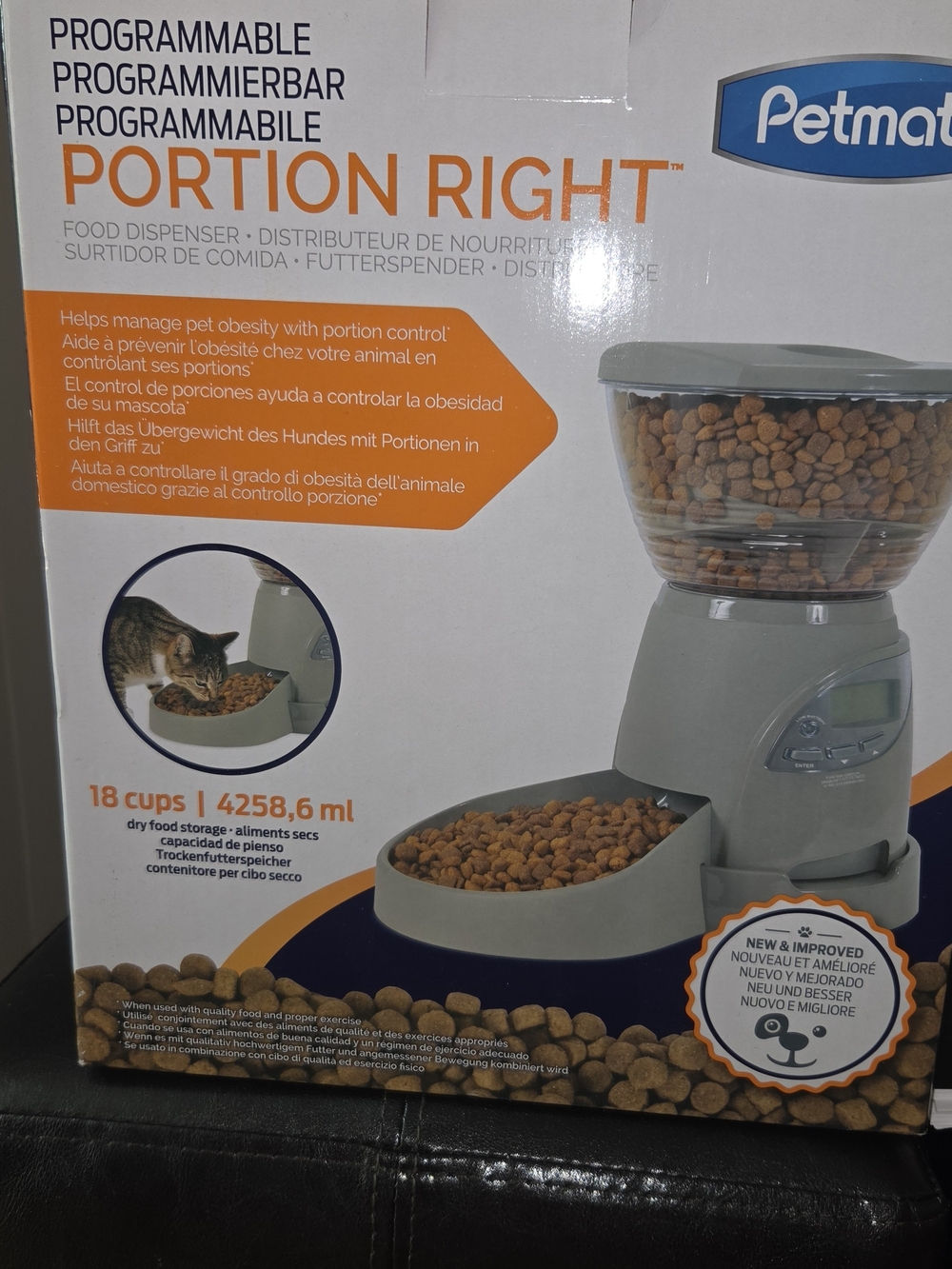 Petmate Programmable Portion Feeder in Gray and Clear